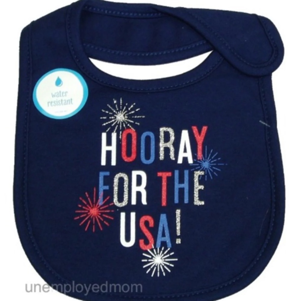USA Baby Bib Girls Boys 4th July Patriotic Holiday Memorial Day